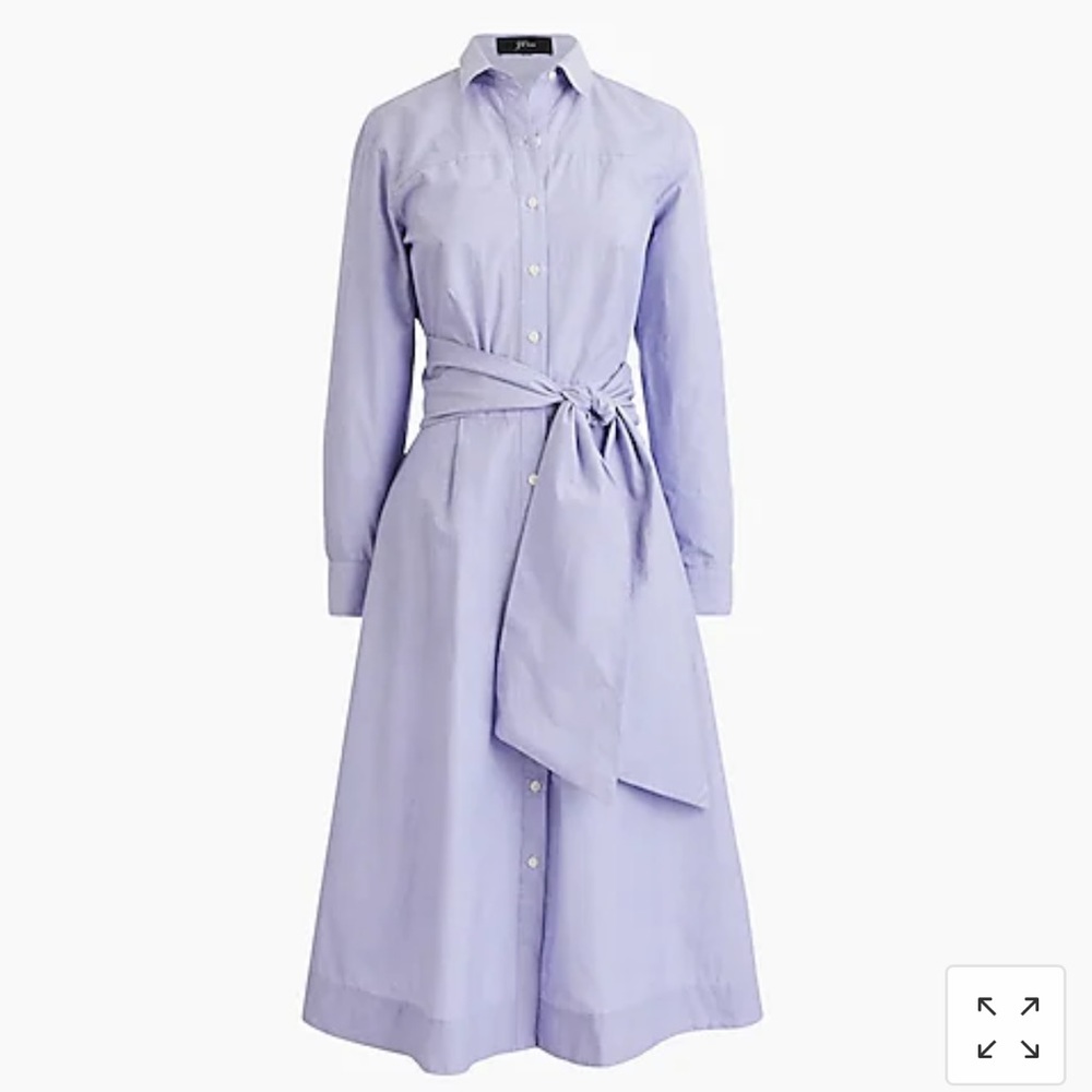 Tie-waist shirtdress in cotton JCrew size 0